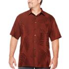 Van Heusen Short Sleeve Textured Hanging Camp Short Sleeve Camp Shirt-big And Tall