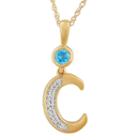 C Womens Genuine Blue Topaz 14k Gold Over Silver Pendant Necklace