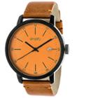 Simplify Mens The 2500 Orange Dial Leather-band Watch With Date Sim2506