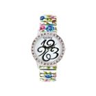 Decree Crystal Flower Print Expansion Band Watch