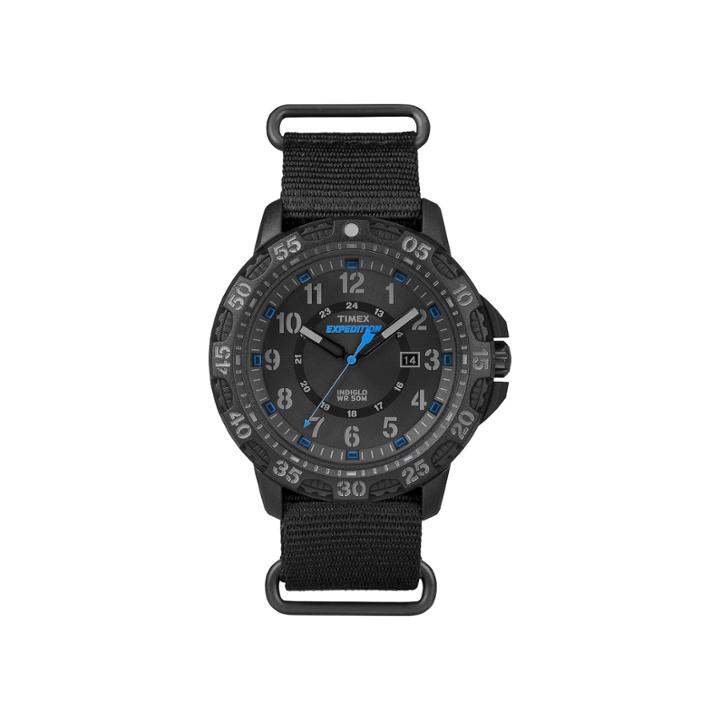Timex Rugged Mens Black Fabric Strap Watch