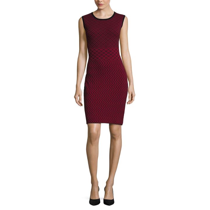 Worthington Sleeveless Pattern Sweater Dress