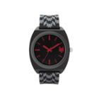 Zoo York Mens Black And Red Rubber Strap Watch