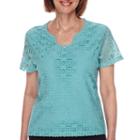 Alfred Dunner Sanibel Island Short-sleeve Lace Front Tee - Petite