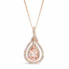 Womens 1/4 Ct. T.w. Genuine Pink Morganite 10k Gold Pear Pendant Necklace