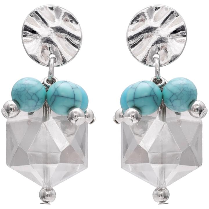 Mixit Turquoise Disc Drop Earrings