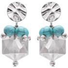 Mixit Turquoise Disc Drop Earrings