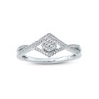 Womens 1/4 Ct. T.w. Genuine Round White Diamond 10k Gold Promise Ring