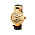 Heritor Automatic Ganzi Mens Leather Day & Date-gold/silver Watches