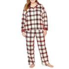 Liz Claiborne Microfleece Notch Collar Pj Set-plus