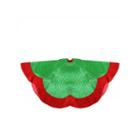 60 Green Metallic Pleated Red Velvet Trimmed Scalloped Edge Christmas Tree Skirt