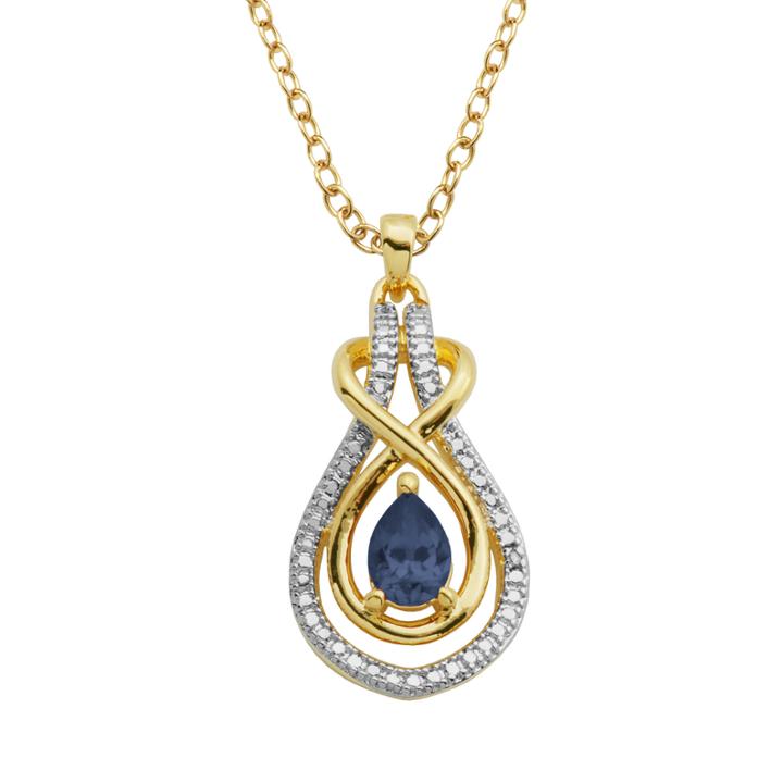 Sparkle Allure Blue Sapphire Pendant Necklace