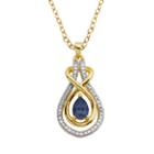 Sparkle Allure Blue Sapphire Pendant Necklace