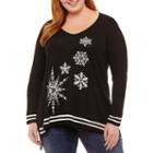 Unity World Wear Long Sleeve Snowflake Sweater Tunic-plus