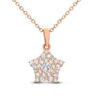 Womens 1/4 Ct. T.w. White Diamond 14k Rose Gold Star Pendant Necklace