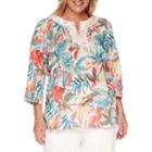Alfred Dunner Cozumel 3/4-sleeve Tropical Tunic - Plus