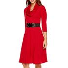 Robbie Bee 3/4-sleeve Infiniti Scarf Sweater Dress