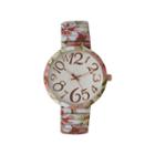 Olivia Pratt Womens Pastel Pink Green Floral Expansion Band Watch 25975pastel Pink Green