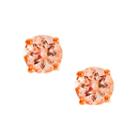 Limited Quantities! Round Pink Morganite 14k Gold Stud Earrings