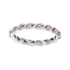 Personally Stackable Lab-created Pink Sapphire Twisted Eternity Ring