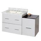 37.75-in. W Wall Mount White Vanity Set For 3h8-in. Drilling Bianca Carara Top Biscuit Um Sink