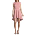 City Triangle Short Sleeve Squares Fit & Flare Dress-juniors