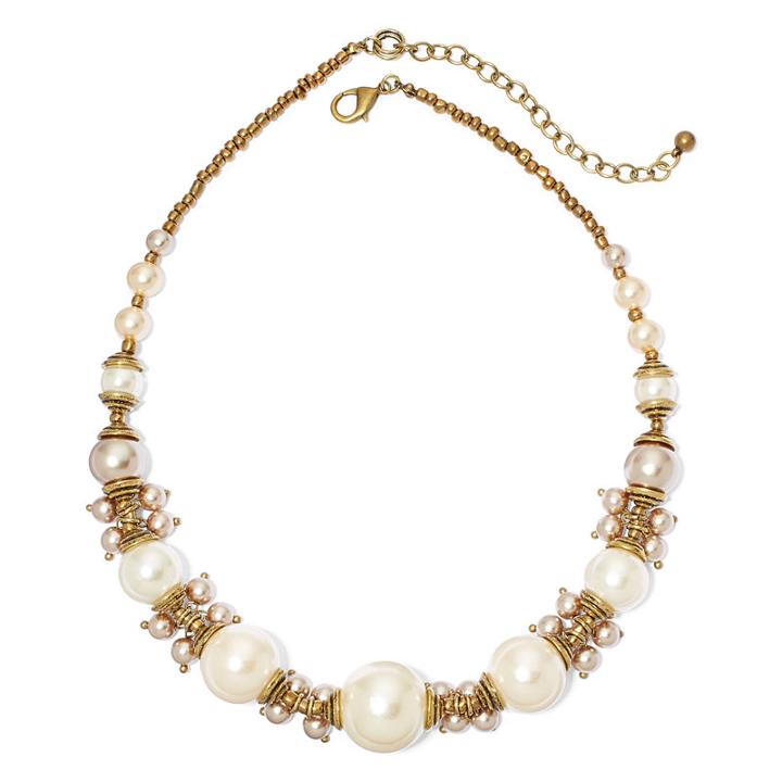 Aris By Treska Simulated Pearl Chunky Necklace