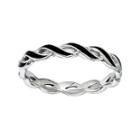 Personally Stackable Black Enamel Stackable Crossover Ring