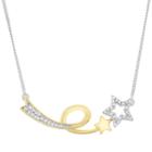 Womens 1/7 Ct. T.w. White Diamond Star Statement Necklace