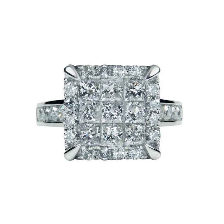 Limited Quantities Womens 2 1/2 Ct. T.w. Princess White Diamond 14k Gold Engagement Ring