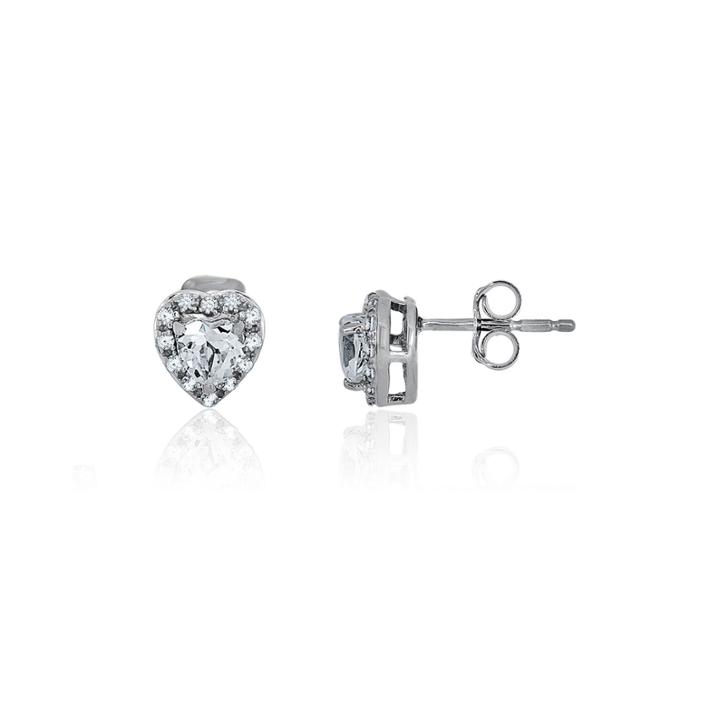 Lab-created White Sapphire Sterling Silver Stud Earrings