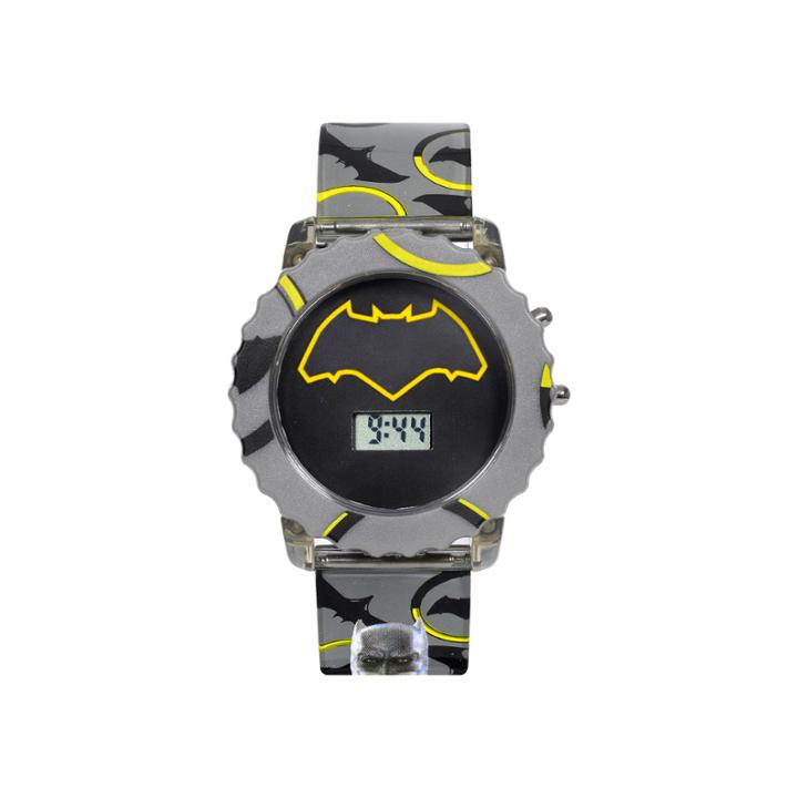 Dc Comics Batman Vs. Superman Lcd Rotating Flash Dial With Batman Strap Watch