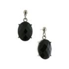 1928 Vintage Inspirations Black Brass Oval Drop Earrings