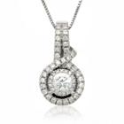Womens 1/2 Ct. T.w. Genuine White Diamond Pendant Necklace