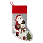 North Pole Trading Co. Santa And Snowman Stocking