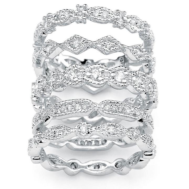 Womens 1 1/2 Ct. T.w. White Cubic Zirconia Silver Over Brass Band