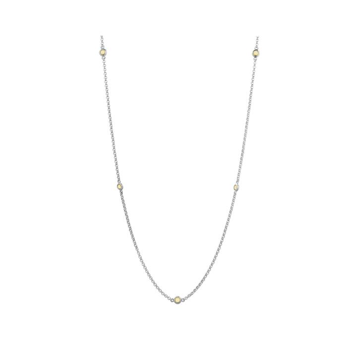 Genuine Citrine Sterling Silver Station Necklace