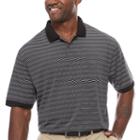 Claiborne Short Sleeve Stripe Polo Shirt Big And Tall