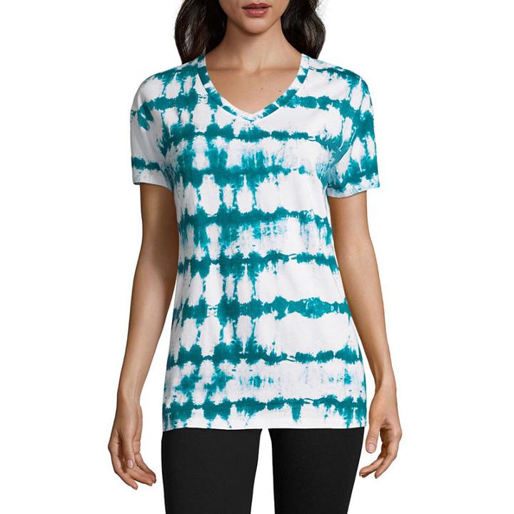 St. John's Bay Active Short Sleeve V- Neck Tee - Tall