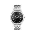 Caravelle New York Mens Gray Round Dial Silver-tone Dress Watch 43b131