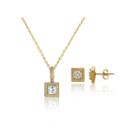 Womens 2-pc. 4 Ct. T.w. White Cubic Zirconia 14k Gold Over Silver Jewelry Set