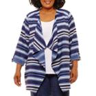 Lark Lane True Blue Stripe Twill Jacket- Plus