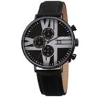August Steiner Mens Black Strap Watch-as-8212bk