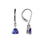 Limited Quantities Genuine Tanzanite And Diamond-accent Drop Earrings