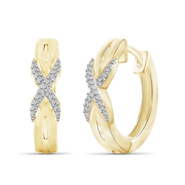 Diamond Accent White Diamond 19.9mm Round Hoop Earrings