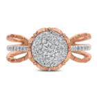 Womens 1/2 Ct. T.w. Diamond White 14k Rose Gold Cocktail Ring