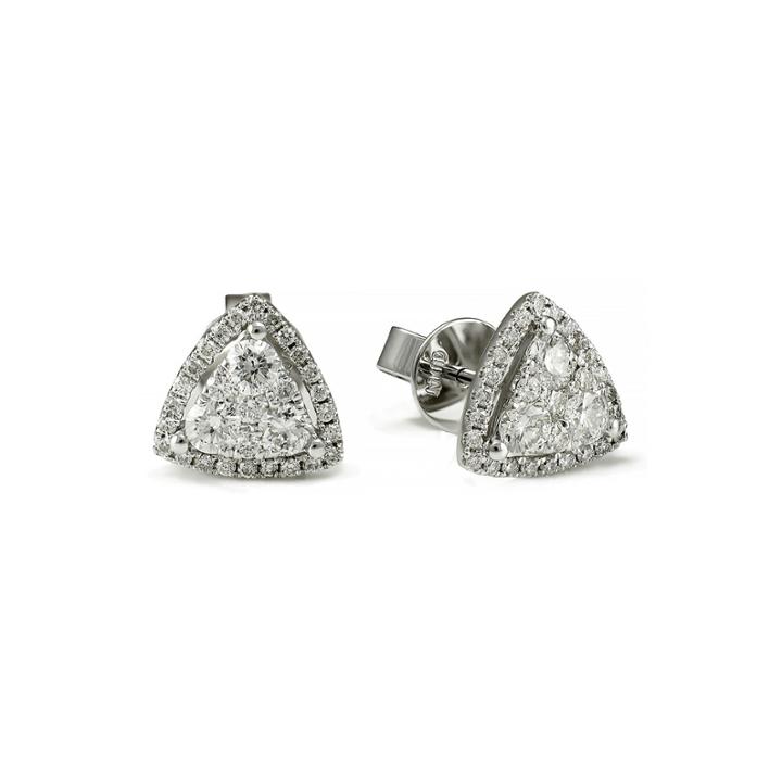Limited Quantities 3/4 Ct. T.w. Diamond 14k White Gold Triangle Earrings
