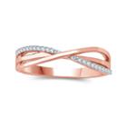 Womens Diamond Accent Genuine White Diamond Accent 10k Gold Crossover Ring