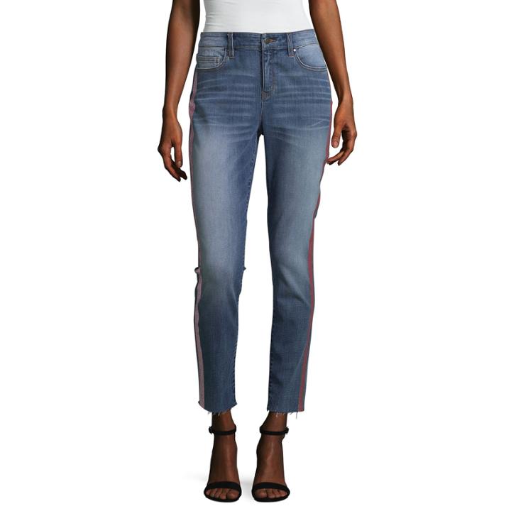 Project Runway Rose Gold Racer Stripe Jeans