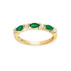 Womens 1/10 Ct. T.w. Genuine Emerald 10k Gold Cocktail Ring